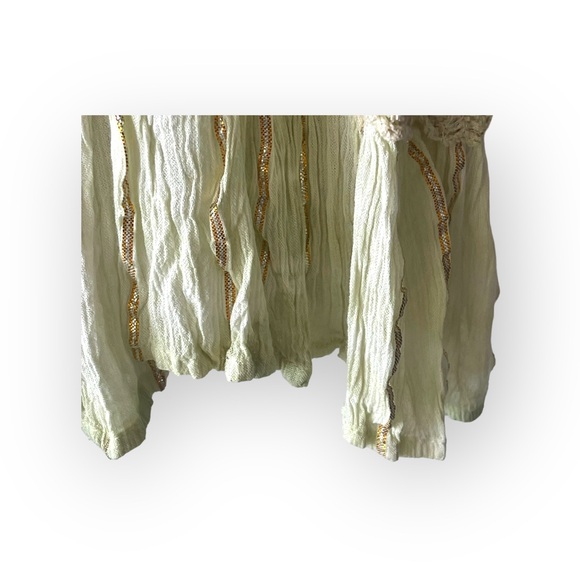 new Zury 𖡗 Metallic Thread Off Shoulder Peasant Dress 𖡗 Pink Tie Dye Ombré 𖡗 - Picture 5 of 16